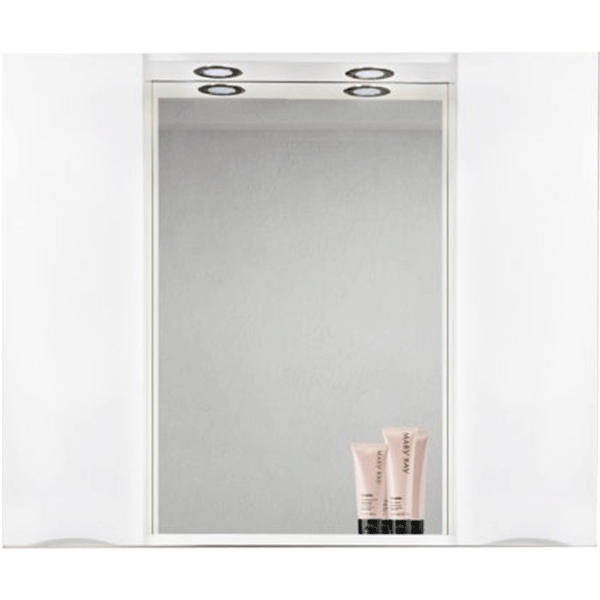 MARINO Шкаф зеркальный подвесной с 2 дв., LED 2x4W, Bianco Lucido, 1000х150х750