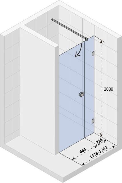 Душевая дверь в нишу Riho Scandic Mistral M102 140 см L