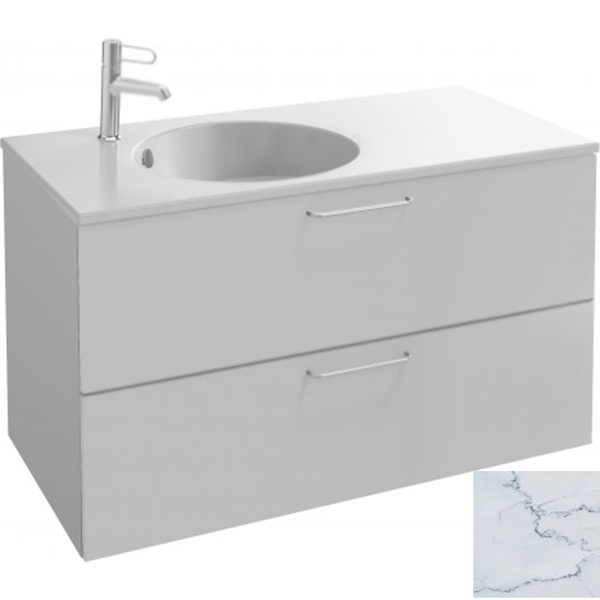 Тумба для комплекта 100 см Jacob Delafon Odeon Rive Gauche EB2524-R5-NR4 белый мрамор ручки хром