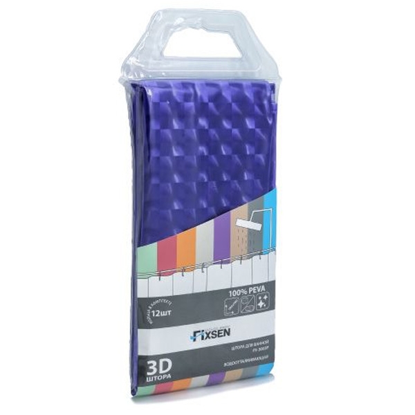 Шторка для ванной Fixsen FX-3003P фиолетовый