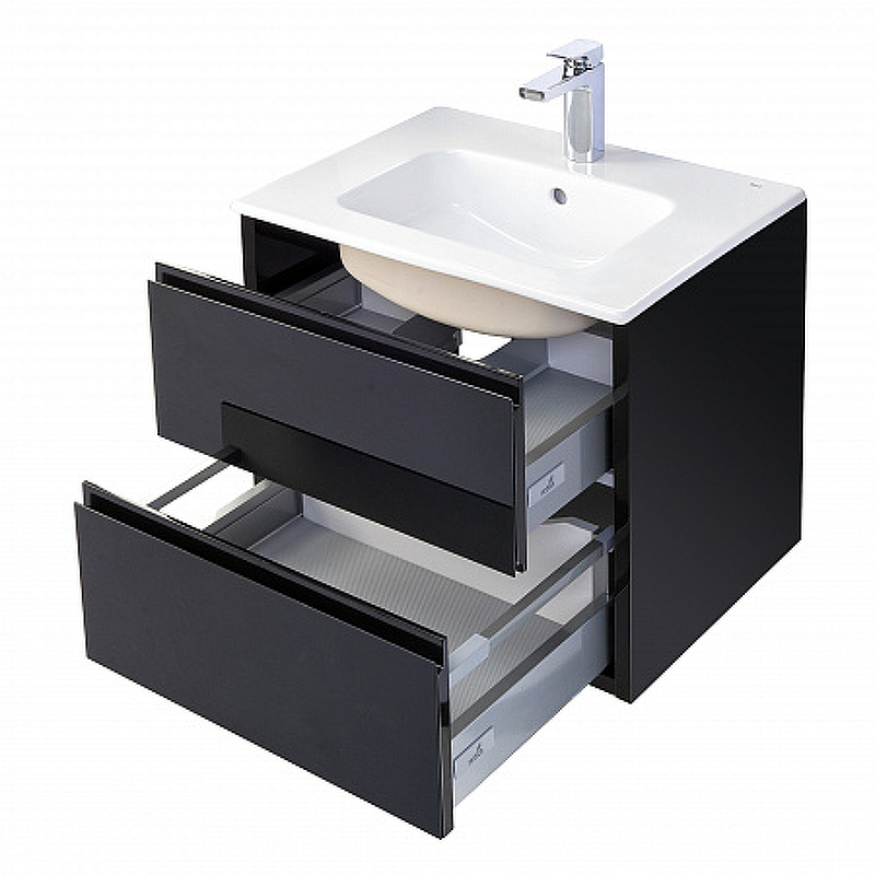 Тумба под раковину 60 см Aquaton Римини 1A226601RN950 чёрный