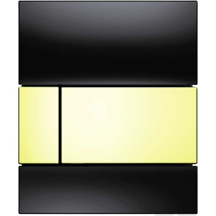 Кнопка смыва Tece Square Urinal 9242808 чёрное стекло (кнопка золото)