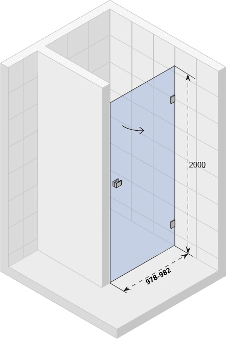 Душевая дверь в нишу Riho Scandic Mistral M101 100 см R