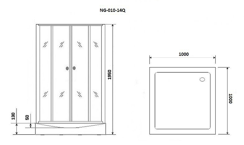 Душевой уголок Niagara 0101422Q NG- 010-14Q 100х100х195 стекло матовое