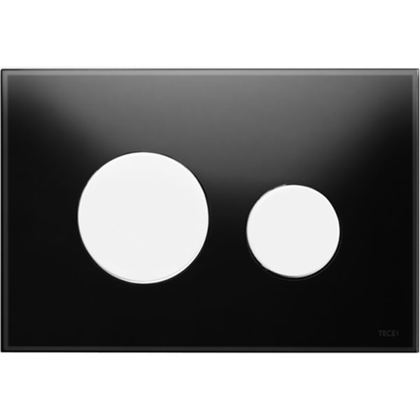 Кнопка смыва Tece Loop 9240654 чёрное стекло (кнопка белая)