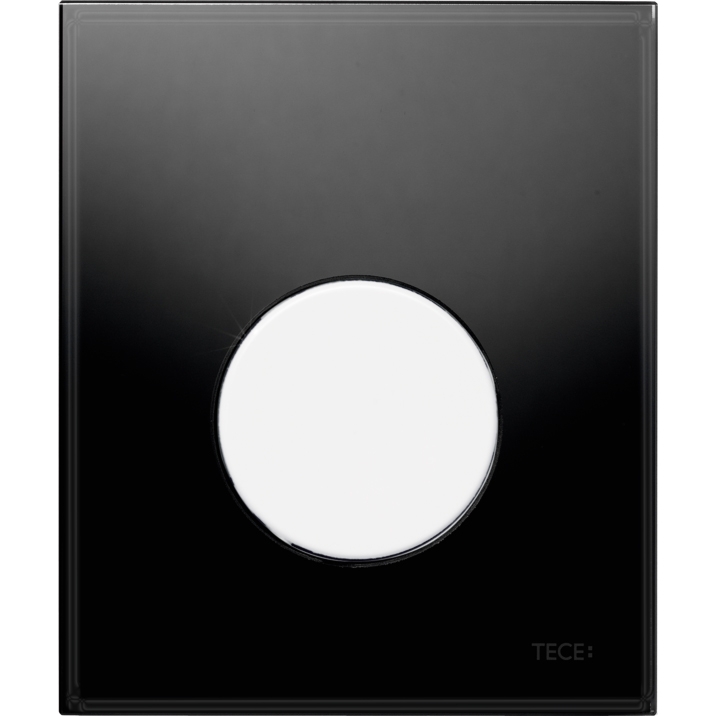 Кнопка смыва Tece Loop Urinal 9242654 чёрное стекло (кнопка белая)