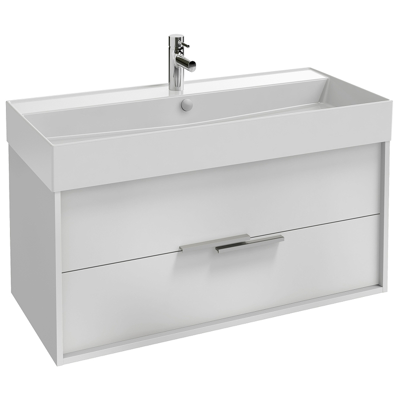 Тумба для комплекта 100 см Jacob Delafon Vivienne EB1508-N18-N18, белый блестящий