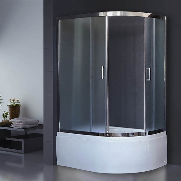 Душевой уголок 120х80 см Royal Bath BK RB8120BK-C-CH-L стекло матовое с поддоном