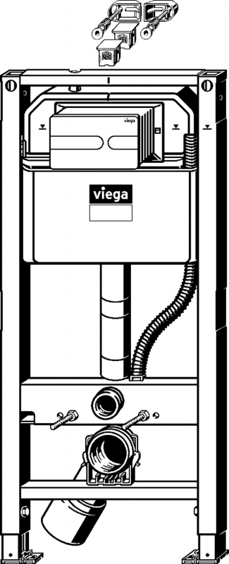 Система инсталляции для унитазов с креплением и клавишей смыва Viega Prevista Dry 792862