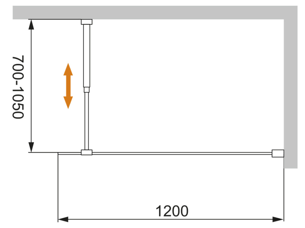 Душевая перегородка Cezares LIBERTA-L-1-120-BR-Cr 120 см. тонированное