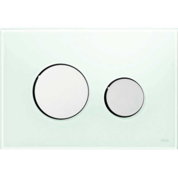 Кнопка смыва Tece Loop 9240653 зелёное стекло (кнопка хром)
