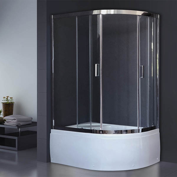 Душевой уголок 120х80 см Royal Bath BK RB8120BK-T-CH-L стекло прозрачное с поддоном
