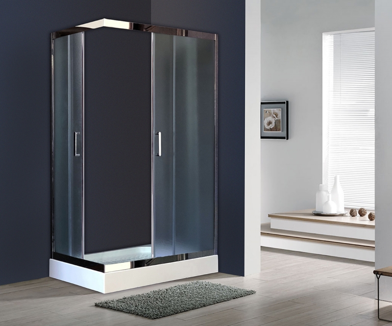 Душевой уголок 120х80 см Royal Bath HP RB8120HP-C-CH-L стекло матовое с поддоном