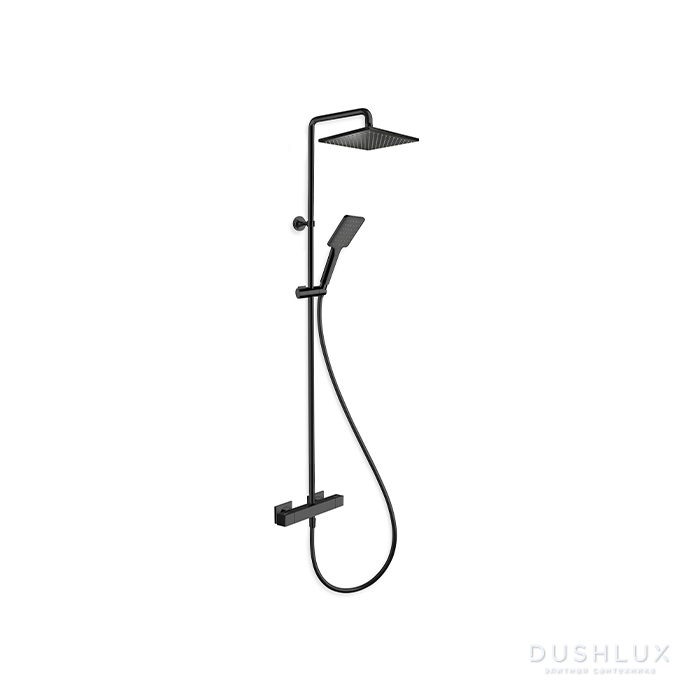 Cristina Quadri Душевой комплект: смеситель термостатический, колонна с верхним душем, ручной душ, г