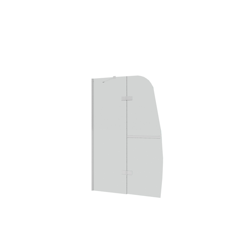 Шторка для ванны GR-102/1 (150*100) алюминиевый профиль, стекло ПРОЗРАЧНОЕ 6мм 1 место