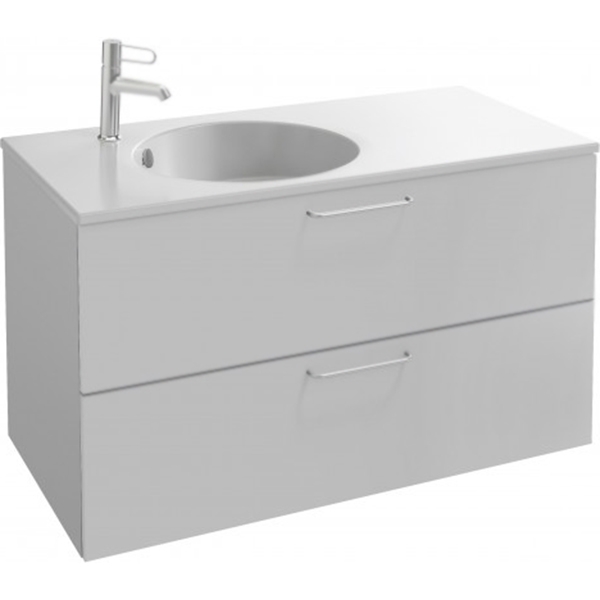 Тумба для комплекта 100 см Jacob Delafon Odeon Rive Gauche EB2524-R5-N18 белый ручки хром