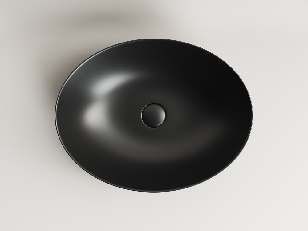 Умывальник чаша накладная овальная (цвет Чёрный Матовый) Element 520*395*130мм CN6017MB