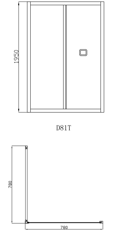Дверь BELLA D81T душевая в нишу Cerutti SPA (80х195)