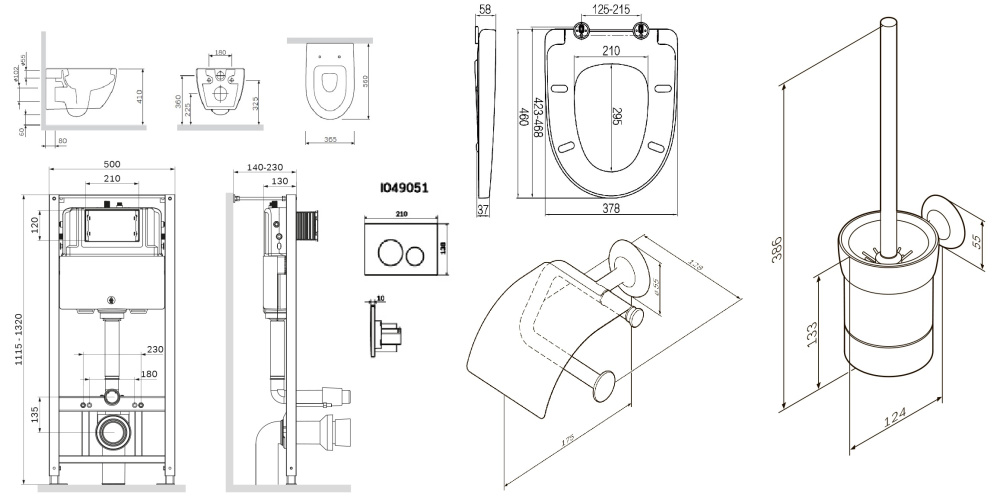 Комплект для ванной комнаты, зона туалета CK11FB AWE