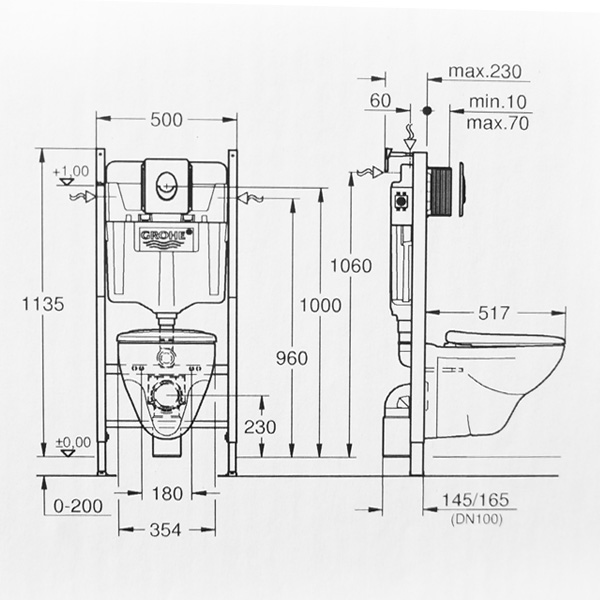 Инсталляция для подвесного унитаза Grohe Solido 38939000