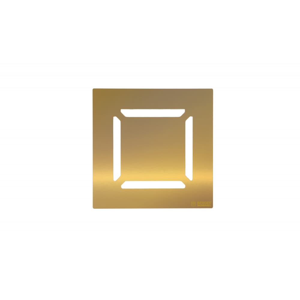 Трап BERGES водосток ZENTRUM Norma 150х150, золото глянец, выпуск D50/75/110 H74 вертикальный
