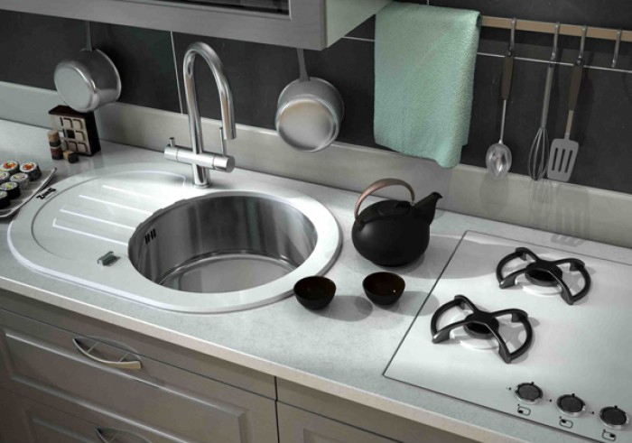 Кухонная мойка Zorg Inox Glass 78х51х19 GL-7851-OV-WHITE