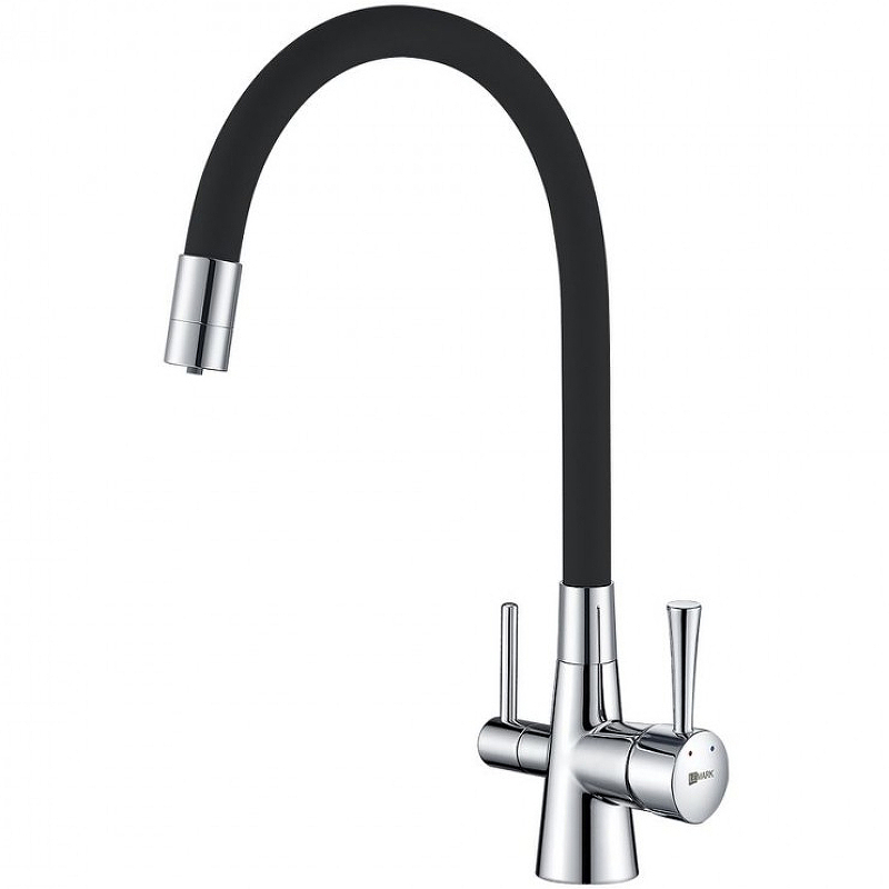 Смеситель для кухни Lemark Comfort LM3075C, хром / чёрный