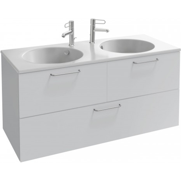 Тумба для комплекта 120 см Jacob Delafon Odeon Rive Gauche EB2545-R5-N18 белый ручки хром