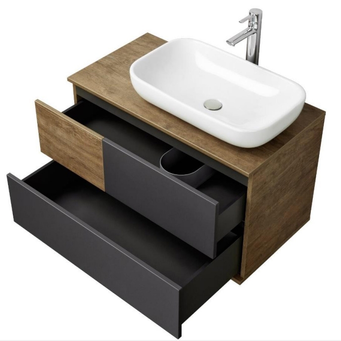 Тумба для комплекта 85 см Aquaton Терра 85 1A247201TEKA0 дуб кантри/антрацит