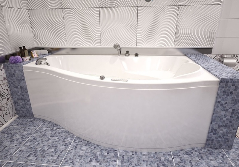 Акриловая ванна Aquanet Palma, ассиметричная, правосторонняя 204023 каркас + фронтальная панель