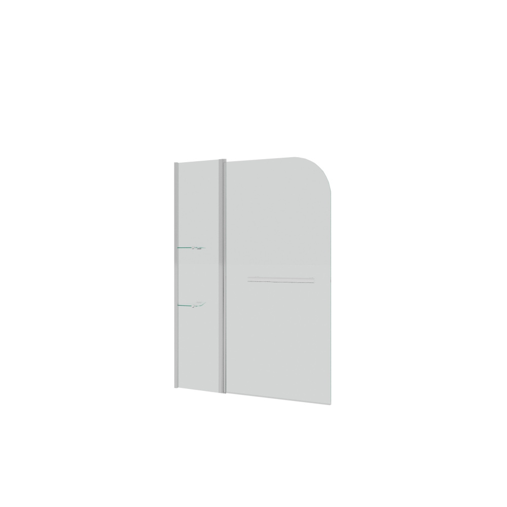 Шторка для ванны GR-101/1 (150*110) алюминиевый профиль, стекло ПРОЗРАЧНОЕ 6мм 1 место