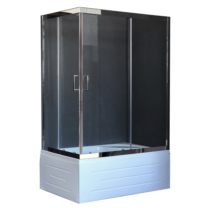 Душевой уголок 100х80 см Royal Bath BP RB8100BP-T-CH-R стекло прозрачное с поддоном