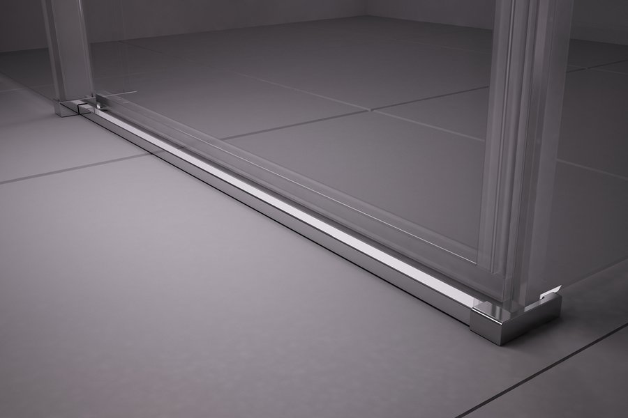 Душевые двери MSD2-100 L профиль сатин, прозрачное стекло Transparent