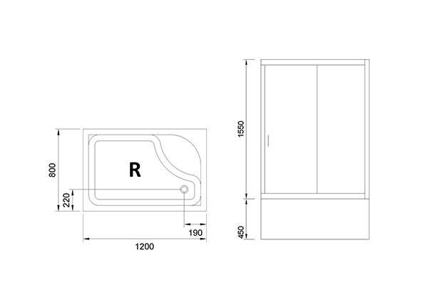 Душевой уголок Royal Bath RB 8120BP-T-R