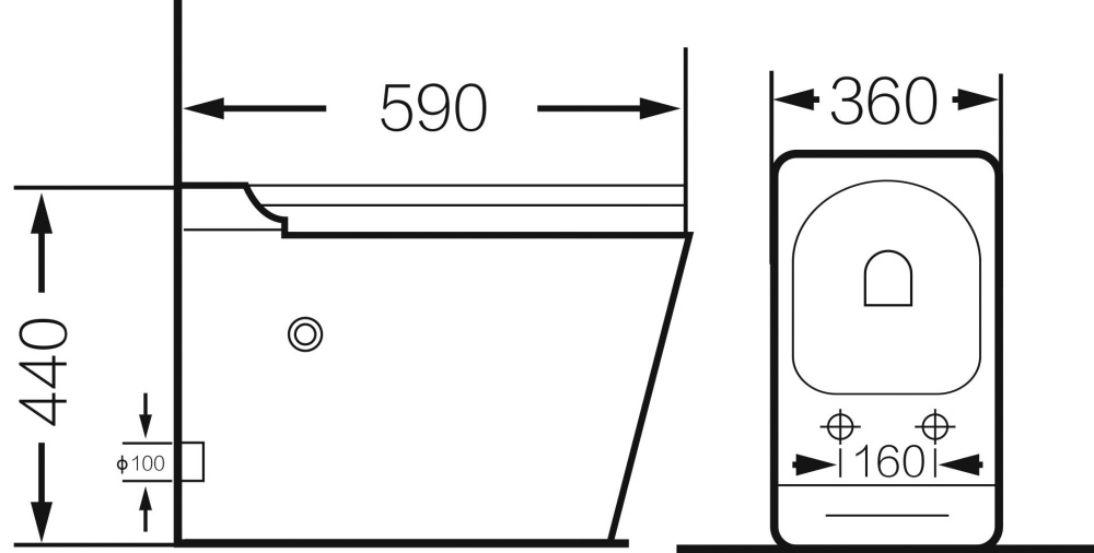 Унитаз GR-PR-5501 impuls (590*360*440) БЕЛЫЙ напольный с тонкой крышкой, 1 место