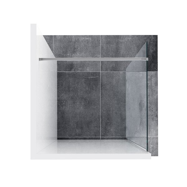 Душевое ограждение ST Walk-In Wall 1000 x 2000 профиль черный, стекло прозрачное Transparent