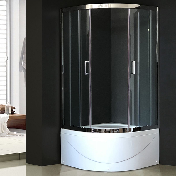 Душевой уголок 90х90 см Royal Bath BK RB90BK-T-CH стекло прозрачное с поддоном