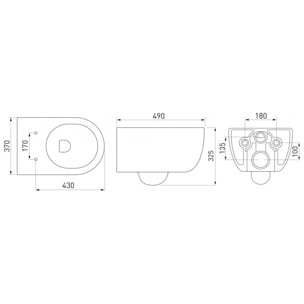 Инсталляция NOVUM525, кнопка F3 хром глянец, унитаз EGO Rimless, сидение дюропласт  Toma Slim SO, ми