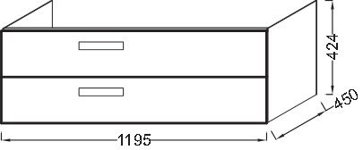 Тумба под раковину 120 см Jacob Delafon Rythmik EB1305-R3 красный