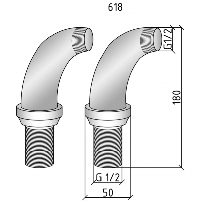 Комплект колонн для установки смесителя Boheme Brillante 618, хром
