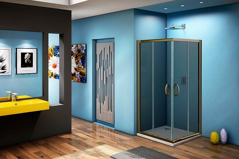 Душевой уголок 80х80 см Good Door Jazze CR-80-B-BR ДЖ00039 стекло тонированное