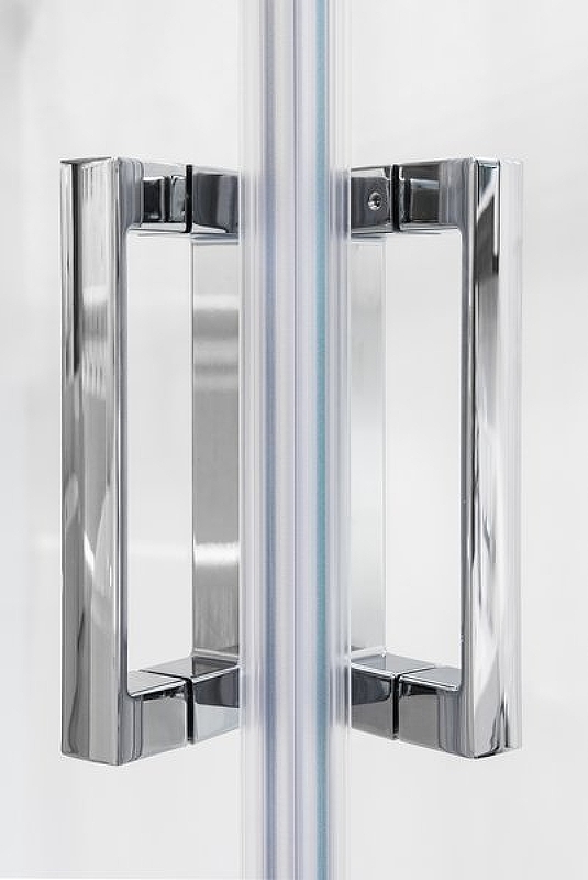 Душевые двери с неподвижной стенкой 10AP4 120x90 профиль блестящий, прозрачное стекло транспарент
