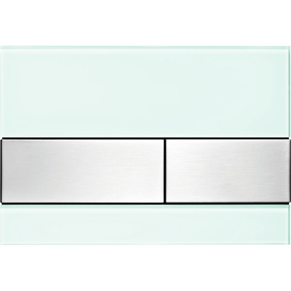 Кнопка смыва Tece Square 9240804 зелёное стекло (кнопка сатин)