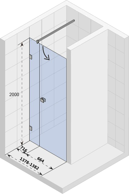 Душевая дверь в нишу Riho Scandic Mistral M102 140 см R