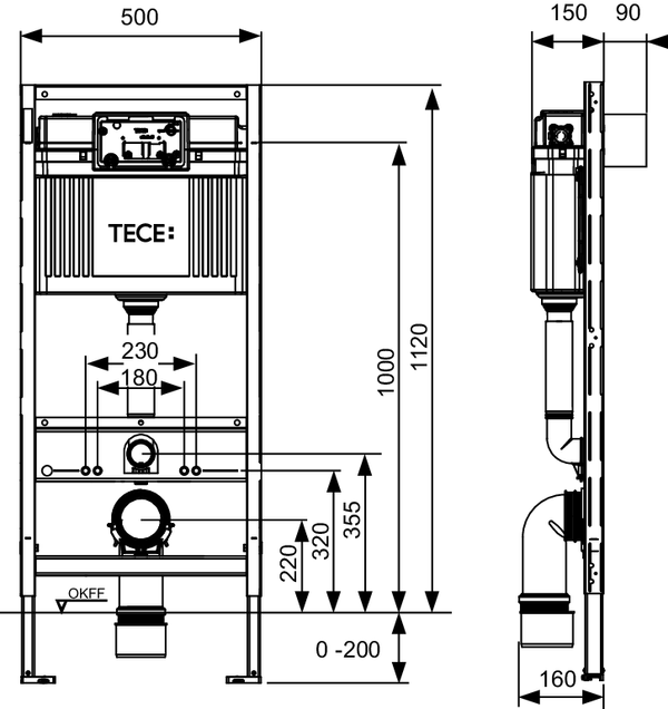 Система инсталляции для унитазов Tece TECEprofil 9300302