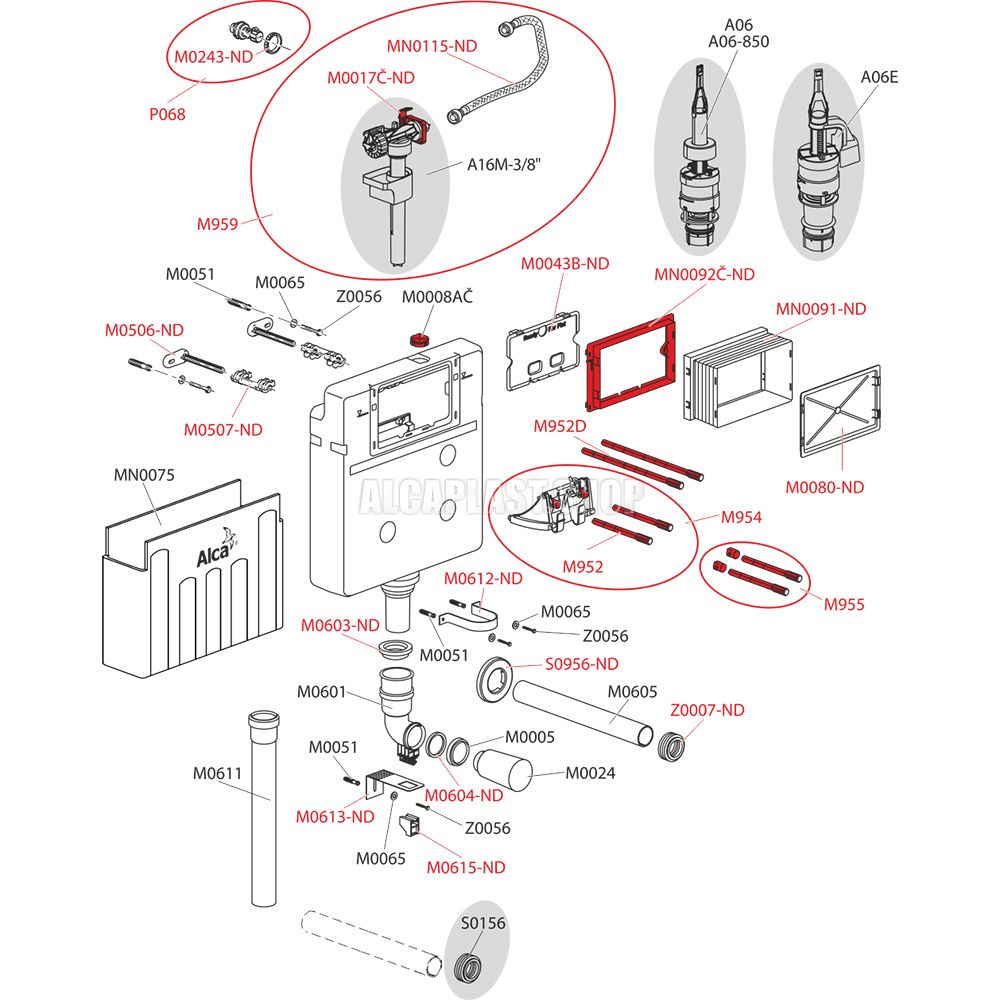 Смывной бачок скрытого монтажа Alcaplast Basicmodul Slim AM113
