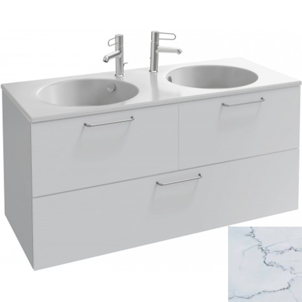 Тумба для комплекта 120 см Jacob Delafon Odeon Rive Gauche EB2545-R5-NR4 белый мрамор ручки хром