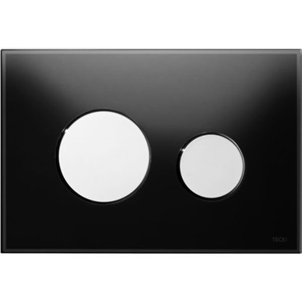 Кнопка смыва Tece Loop 9240656 чёрное стекло (кнопка хром)
