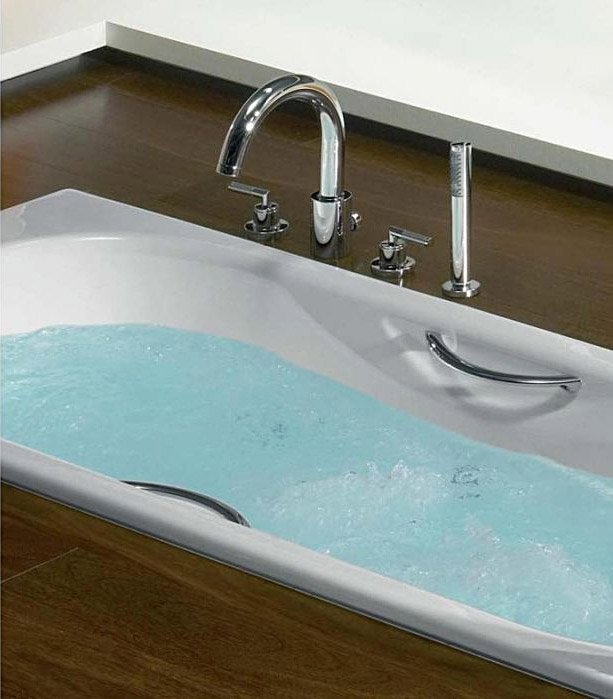 Чугунная ванна 170х70 Roca Malibu 2333G0000 с отверстиями для ручек