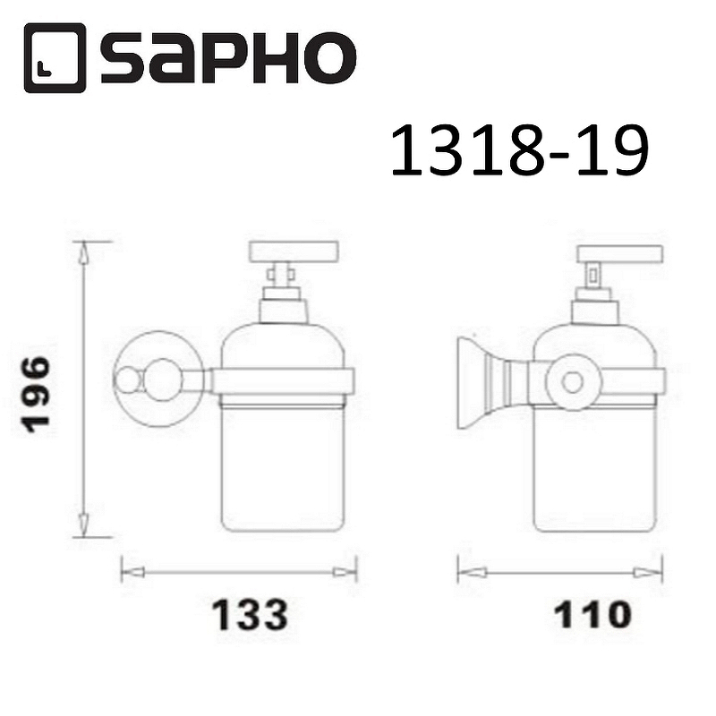Дозатор для жидкого мыла Sapho Diamond 1318-19, бронза